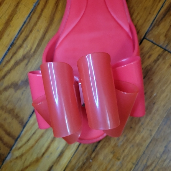 NWOT Melissa Coral Summer Jelly Cut Out Sandals with Bow Detail Size 7 - Picture 5 of 8